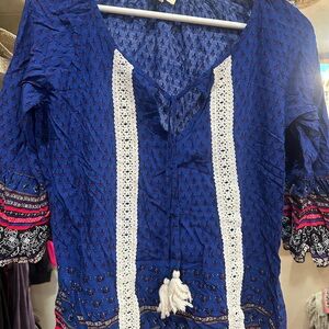 Kori Vibrant Blue and Red Mini Skirt